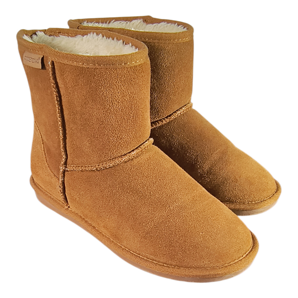 Minnetonka Backus 85701 Boots Women's Size 8M Brown Suede Faux Fur Lined Pull-on